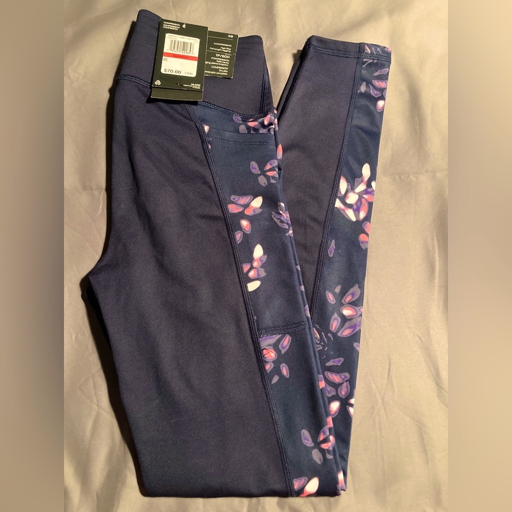 🔥🔥NWT Under Armour COLDGEAR compression high rise full length Leggings flowers